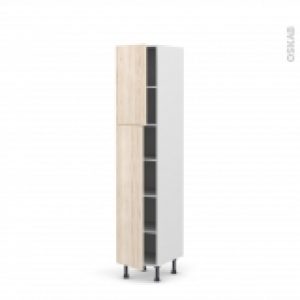 Colonne De Cuisine N1926 Armoire Etagere Ikoro Chene Clair 2 Portes L40 X H195 X P58 Cm