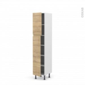 Colonne De Cuisine N1926 Armoire Etagere Ipoma Chene Naturel 2 Portes L40 X H195 X P58 Cm