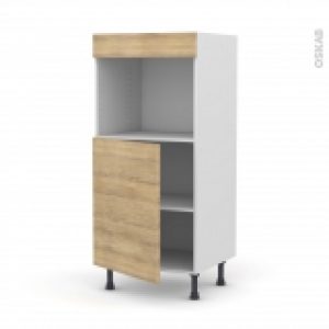 Colonne De Cuisine N21 Four Encastrable Niche 45 Hosta Chene Naturel 1 Porte L60 X H125 X P58 Cm