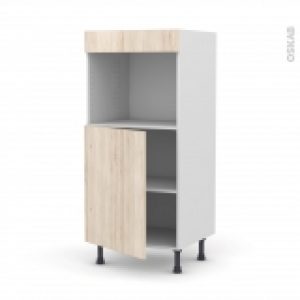 Colonne De Cuisine N21 Four Encastrable Niche 45 Ikoro Chene Clair 1 Porte L60 X H125 X P58 Cm