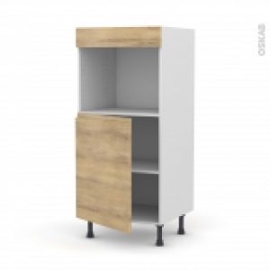 Colonne De Cuisine N21 Four Encastrable Niche 45 Ipoma Chene Naturel 1 Porte L60 X H125 X P58 Cm