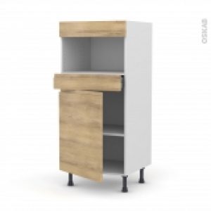 Colonne De Cuisine N21 Mo Encastrable Niche 3638 Ipoma Chene Naturel 1 Porte 1 Tiroir L60 X H125 X P58 Cm