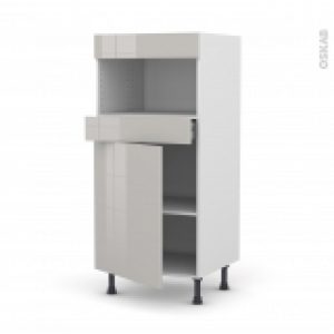 Colonne De Cuisine N21 Mo Encastrable Niche 3638 Ivia Gris 1 Porte 1 Tiroir L60 X H125 X P58 Cm