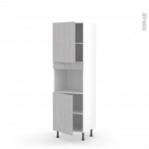 Colonne De Cuisine N2121 Four Encastrable Niche 45 Hoda Beton 2 Portes L60 X H195 X P58 Cm