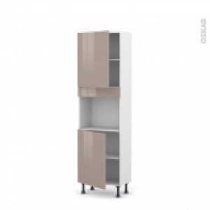 Colonne De Cuisine N2121 Four Encastrable Niche 45 Keria Moka 2 Portes L60 X H195 X P37 Cm