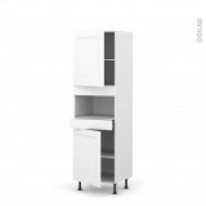Colonne De Cuisine N2121 Mo Encastrable Niche 3638 Static Blanc 2 Portes 1 Tiroir L60 X H195 X P58 Cm