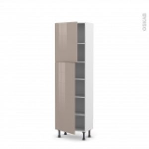 Colonne De Cuisine N2127 Armoire Etagere Keria Moka 2 Portes L60 X H195 X P37 Cm