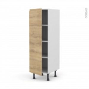 Colonne De Cuisine N26 Armoire Etagere Ipoma Chene Naturel 1 Porte L40 X H125 X P58 Cm