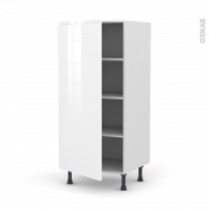 Colonne De Cuisine N27 Armoire Etagere Ipoma Blanc Brillant 1 Porte L60 X H125 X P58 Cm