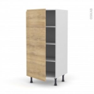 Colonne De Cuisine N27 Armoire Etagere Ipoma Chene Naturel 1 Porte L60 X H125 X P58 Cm