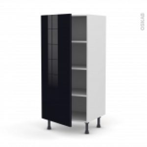 Colonne De Cuisine N27 Armoire Etagere Keria Noir 1 Porte L60 X H125 X P58 Cm