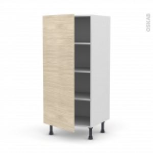 Colonne De Cuisine N27 Armoire Etagere Stilo Noyer Blanchi 1 Porte L60 X H125 X P58 Cm