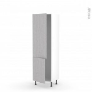 Colonne De Cuisine N2721 Armoire Frigo Encastrable Hoda Beton 2 Portes L60 X H195 X P58 Cm