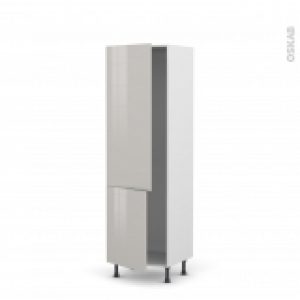 Colonne De Cuisine N2721 Armoire Frigo Encastrable Ivia Gris 2 Portes L60 X H195 X P58 Cm