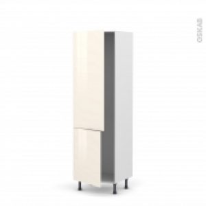Colonne De Cuisine N2721 Armoire Frigo Encastrable Keria Ivoire 2 Portes L60 X H195 X P58 Cm