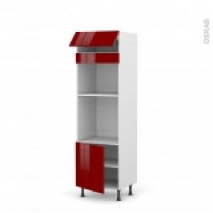 Colonne De Cuisine N516 Fourmo Encastrable Niche 45 Ivia Rouge 1 Abattant 1 Porte L60 X H195 X P58 Cm