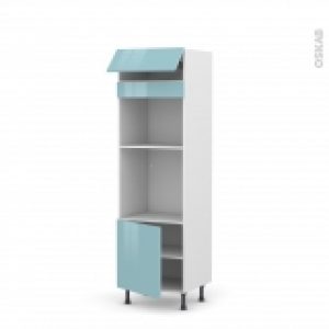 Colonne De Cuisine N516 Fourmo Encastrable Niche 45 Keria Bleu 1 Abattant 1 Porte L60 X H195 X P58 Cm