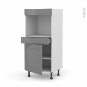 Colonne De Cuisine N56 Four Encastrable Niche 45 Filipen Gris 1 Porte 1 Tiroir L60 X H125 X P58 Cm
