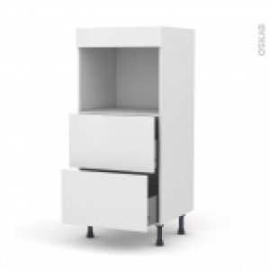 Colonne De Cuisine N57 Four Encastrable Niche 45 Ginko Blanc 2 Casseroliers L60 X H125 X P58 Cm