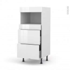 Colonne De Cuisine N57 Mo Encastrable Niche 3638 Bora Blanc 3 Tiroirs L60 X H125 X P58 Cm
