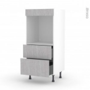 Colonne De Cuisine N58 Four Encastrable Niche 60 Hoda Beton 2 Casseroliers L60 X H125 X P58 Cm