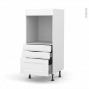 Colonne De Cuisine N59 Four Encastrable Niche 60 Static Blanc 3 Tiroirs L60 X H125 X P58 Cm
