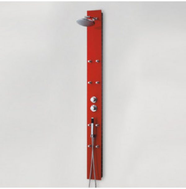 COLONNE DE DOUCHE ÉQUIPÉE AVEC HYDROMASSAGE ROUGE