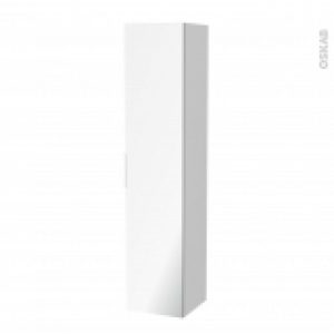 Colonne De Salle De Bains 1 Porte Miroir Ginko Blanc Cotes Decors L40 X H182 X P40 Cm