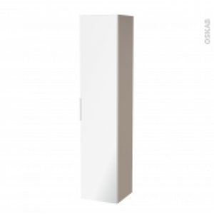 Colonne De Salle De Bains 1 Porte Miroir Ginko Taupe Cotes Decors L40 X H182 X P40 Cm