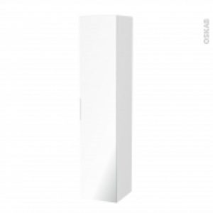 Colonne De Salle De Bains 1 Porte Miroir Ipoma Blanc Mat Cotes Decors L40 X H182 X P40 Cm