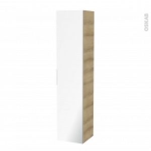 Colonne De Salle De Bains 1 Porte Miroir Ipoma Chene Naturel Cotes Decors L40 X H182 X P40 Cm