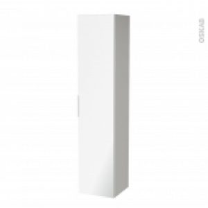 Colonne De Salle De Bains 1 Porte Miroir Ivia Gris Cotes Decors L40 X H182 X P40 Cm