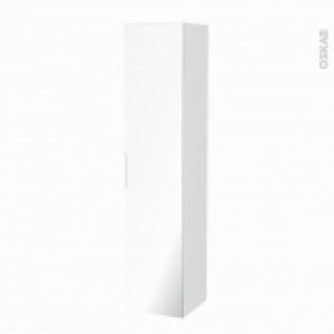 Colonne De Salle De Bains 1 Porte Miroir Static Blanc Cotes Decors L40 X H182 X P40 Cm