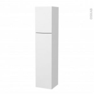 Colonne De Salle De Bains 2 Portes Ginko Blanc Cotes Decors Version A L40 X H182 X P40 Cm