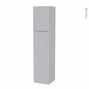 Colonne De Salle De Bains 2 Portes Hoda Beton Cotes Decors Version A L40 X H182 X P40 Cm