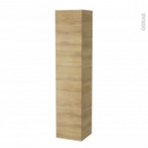 Colonne De Salle De Bains 2 Portes Hosta Chene Naturel Cotes Decors Version A L40 X H182 X P40 Cm