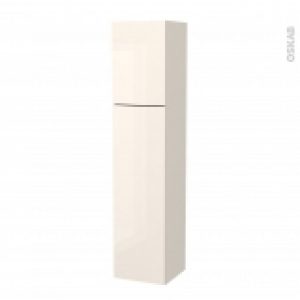 Colonne De Salle De Bains 2 Portes Keria Ivoire Cotes Decors Version A L40 X H182 X P40 Cm