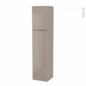 Colonne De Salle De Bains 2 Portes Keria Moka Cotes Decors Version A L40 X H182 X P40 Cm
