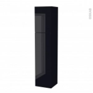 Colonne De Salle De Bains 2 Portes Keria Noir Cotes Decors Version A L40 X H182 X P40 Cm