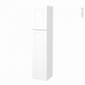 Colonne De Salle De Bains 2 Portes Static Blanc Cotes Decors Version A L40 X H182 X P40 Cm