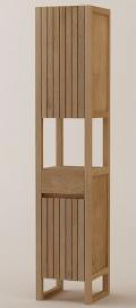 Colonne étagère de salle de bains BATU en teck