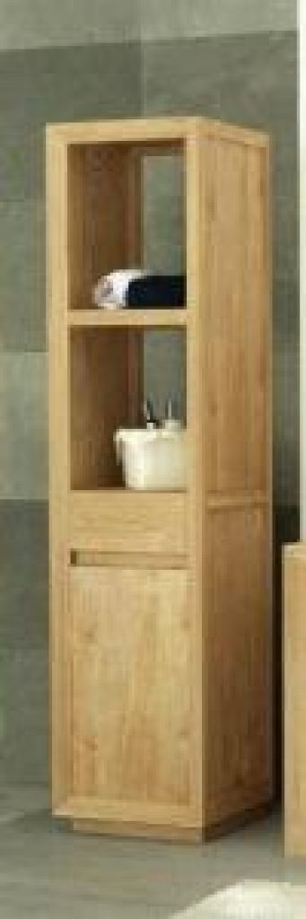 Colonne étagère de salle de bains GROIX 1 en teck