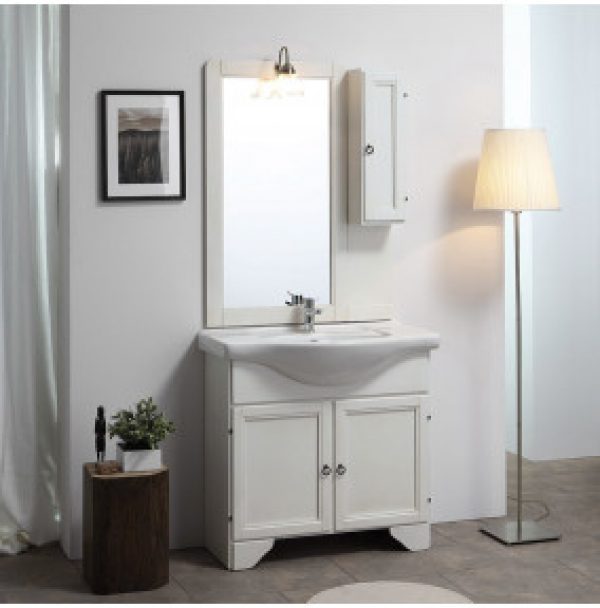 COMPOSITION POUR SALLE DE BAIN CM 85 ART PAUVRE BLANC DÉCAPÉ