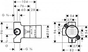 Corps d’Encastrement pour vanne d’arrêt et de commutation Axor (16982180)