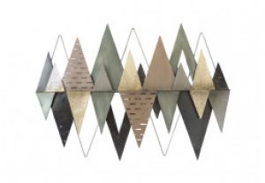 Décoration Murale Triangles Décalés en Métal 70 x 99 cm