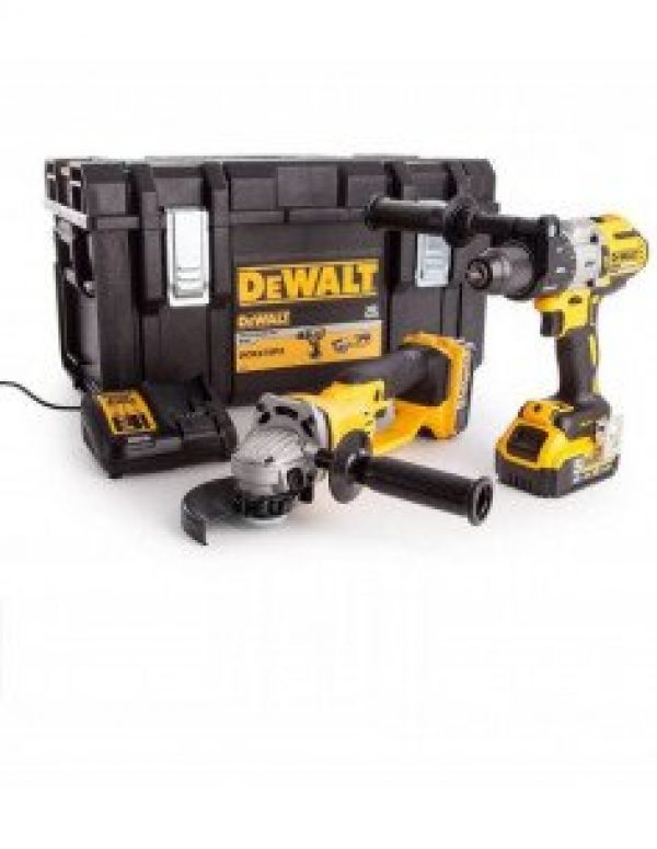 DEWALT – Perceuse DCD996 +  meuleuse DCG412 (2X5AH) en coffret…
