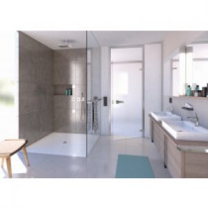 Douche italienne bonde centrée Wedi Fundo Primo + revetement Top