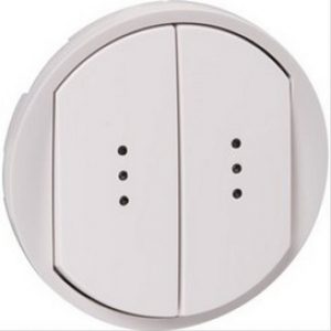 Enjoliveur coupure double à voyant Céliane Legrand 068004 Blanc