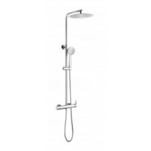 Ensemble de douche chromé – mitigeur mécanique – tête inox diam. 30 cm – Cody – AZZURO