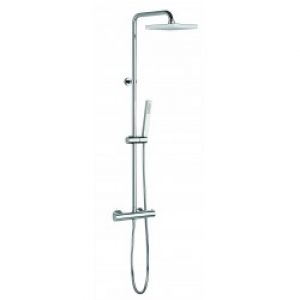 Ensemble de douche chromé – mitigeur thermostatique – tête carrée 20 x 20 cm – Plus – NOBILI